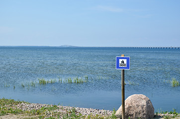 Image showing Sign for dog bath beach 