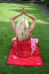 Image showing Making yoga