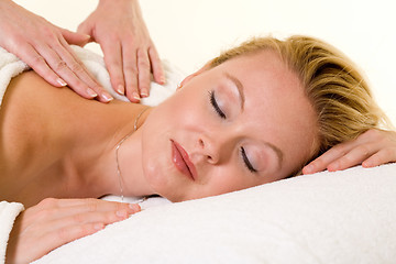 Image showing Having a massage