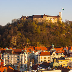 Image showing Ljubljana, at sunset; Slovenia, Europe.