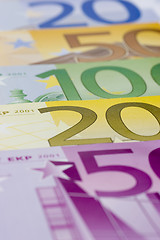 Image showing Close-up of euro banknotes