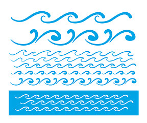 Image showing Seamless vector blue wave line pattern