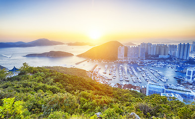 Image showing Hong Kong beautiful sunset