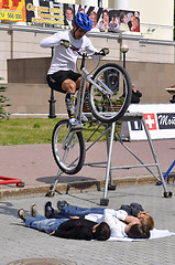 Image showing Timur Ibragimov ? the champion of Russia on a cycle trial, acts 