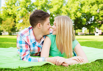 Image showing smiling couple in park