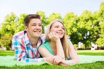 Image showing smiling couple in park