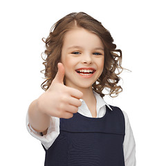 Image showing pre-teen girl showing thumbs up