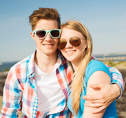 Image showing smiling couple having fun outdoors