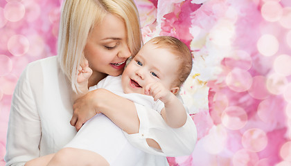 Image showing happy mother with smiling baby