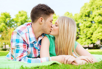 Image showing smiling couple in park