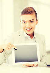 Image showing businesswoman with tablet pc in office
