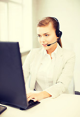 Image showing friendly female helpline operator