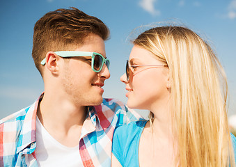 Image showing smiling couple having fun outdoors