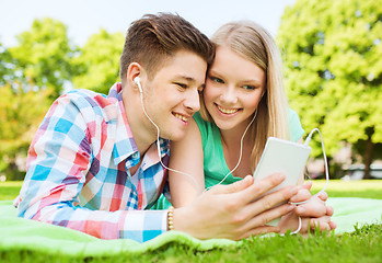 Image showing smiling couple in park