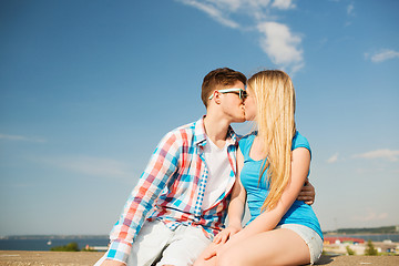 Image showing smiling couple outdoors