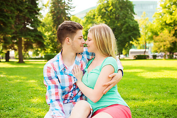 Image showing smiling couple in park