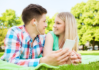 Image showing smiling couple in park