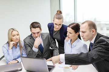 Image showing business team with laptop having discussion