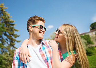 Image showing smiling couple having fun outdoors