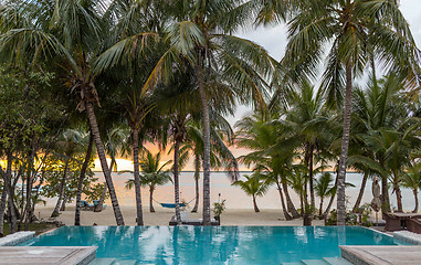 Image showing swimming pool on tropical beach