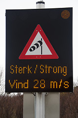 Image showing Danger-strong wind