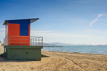 Image showing Lifeguard house on the beach