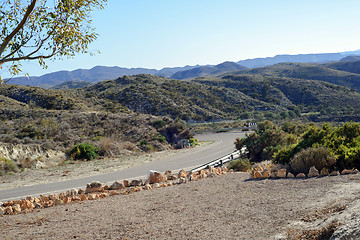 Image showing Winding paved road in the Spain