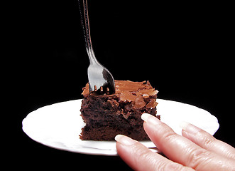 Image showing Brownie on a White Plate
