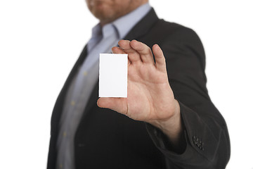 Image showing Businessman with business white card