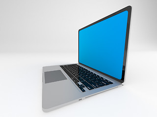 Image showing Modern glossy laptop on white.