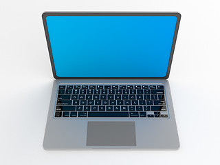 Image showing Modern glossy laptop on white.