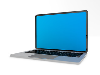 Image showing Modern glossy laptop on white.