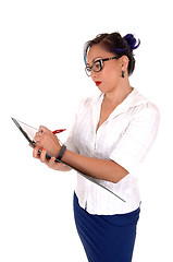 Image showing Business women writing.