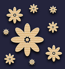 Image showing Abstract paper flowers background, carton texture