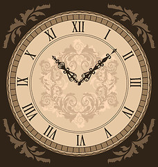 Image showing Close-up vintage clock with vignette arrows