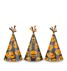 Image showing Party hats for Halloween, isolated on white background