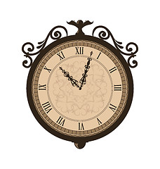 Image showing Forging retro clock with vignette arrows, isolated on white back