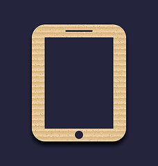 Image showing Abstract carton paper tablet pc isolated on dark background