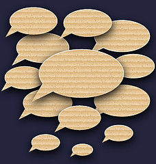 Image showing Set speech bubbles made in carton texture