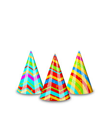 Image showing Colorful party hats for your holiday, isolated on white backgrou