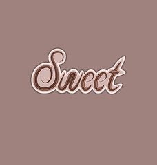 Image showing Sweet text made of chocolate, design element