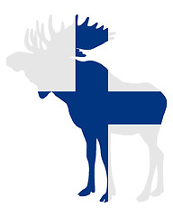 Image showing Moose in finnish flag