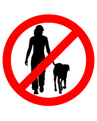 Image showing Traffic sign for walking with dogs