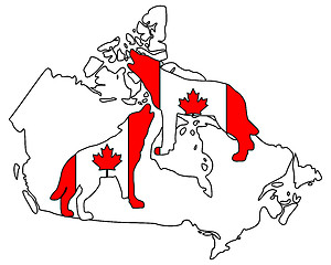 Image showing Canadian howling wolves