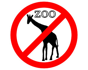 Image showing Giraffe in zoo prohibited