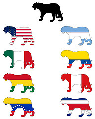Image showing Jaguar flags