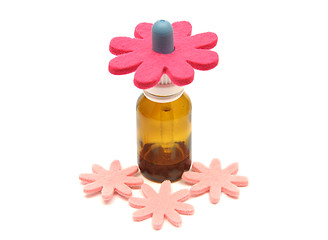 Image showing Bach flower remedies and felt decoration