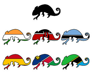 Image showing Chameleon flags