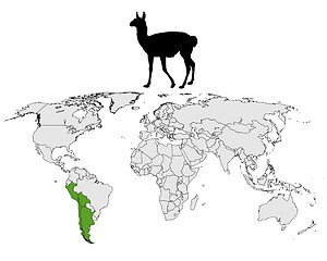 Image showing Guanaco range map