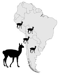 Image showing Guanaco range map